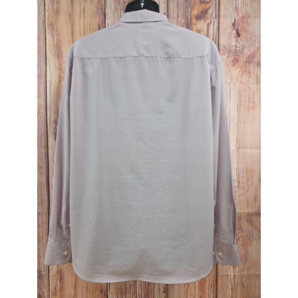 Jos. A. Bank Traveler Tailored Fit Performance Dress Shirt Large Micro Dot - Picture 2 of 7